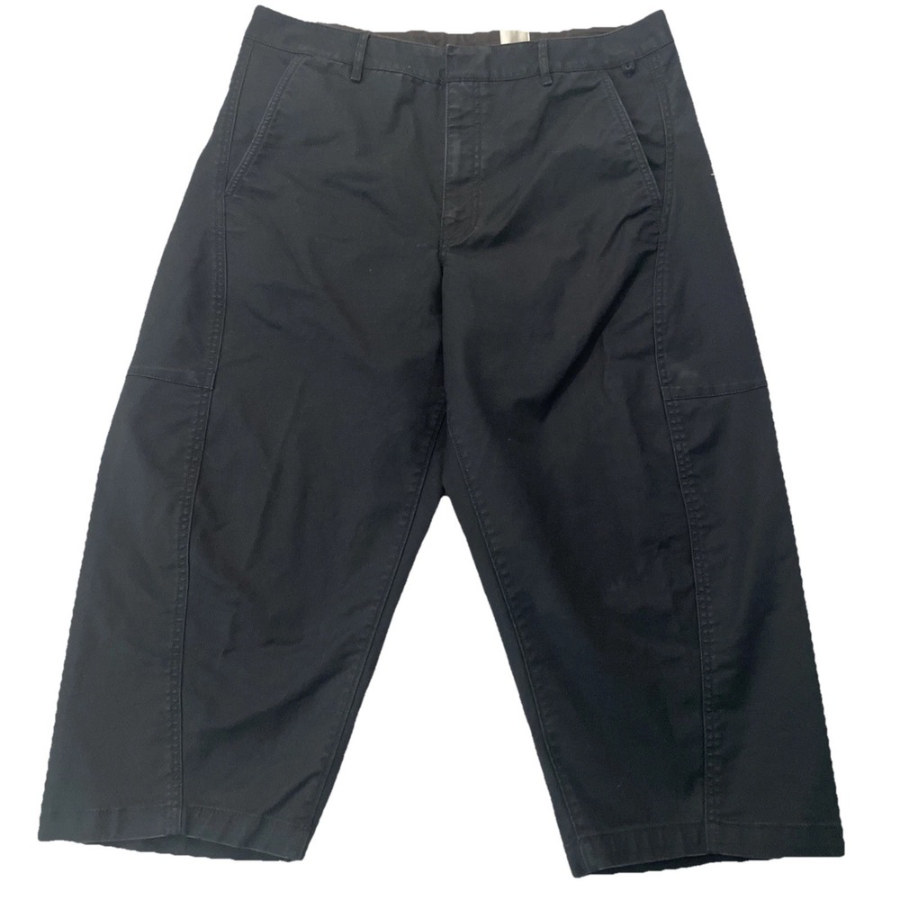 Anthropologie Maeve Pants Womens 14 High Rise Curved Crop Barrel Leg Chino EUC